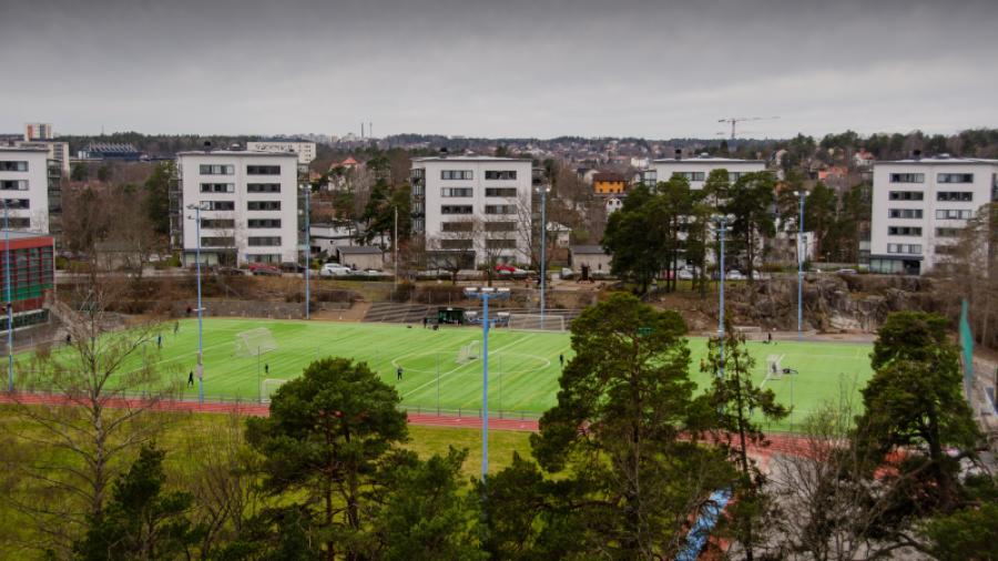 Fotbollsplanen på Sundbybergs IP